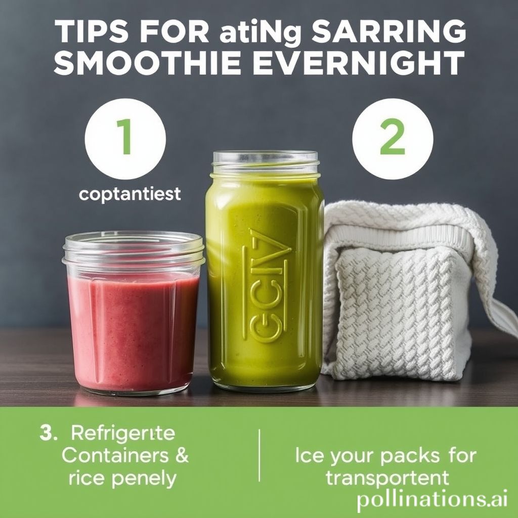 Tips for storing smoothies overnight 1. Use airtight containers 2. Refrigerate immediately 3